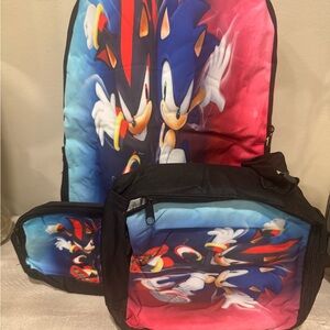 Sonic the Hedgehog Backpack and Bag Set - Black and Multicolor